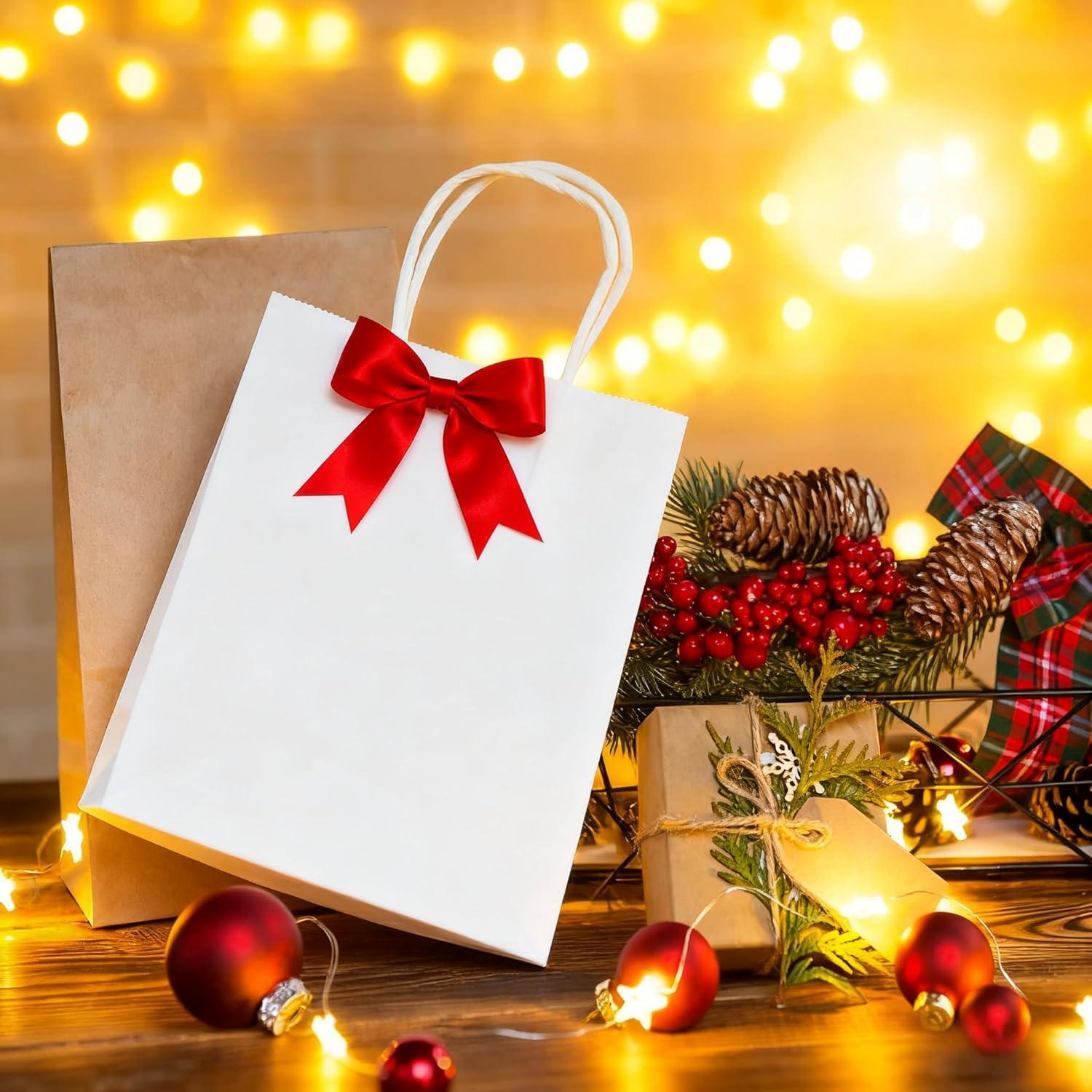 image:imageSUNEE Christmas Gift Bags 24 Pack Christmas Bags for Gifts with Handles 6 Assorted White Paper Gift Bags Bulk with Xmas Tree Santa Claus Snowflake Designs728 315 87 InchesWhite