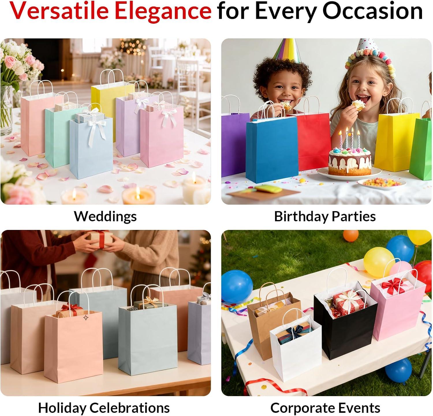 image:imageSUNEE Christmas Gift Bags 24 Pack Christmas Bags for Gifts with Handles 6 Assorted White Paper Gift Bags Bulk with Xmas Tree Santa Claus Snowflake Designs728 315 87 InchesBlack