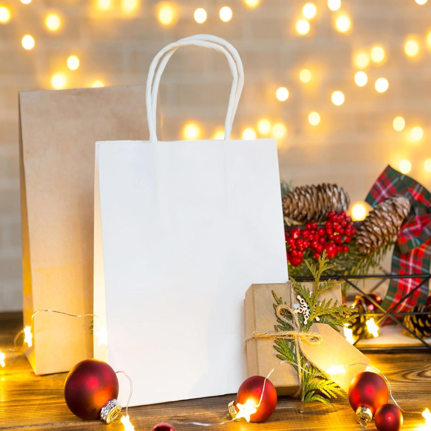 image:imageSUNEE Christmas Gift Bags 24 Pack Christmas Bags for Gifts with Handles 6 Assorted White Paper Gift Bags Bulk with Xmas Tree Santa Claus Snowflake Designs728 315 87 InchesWhite