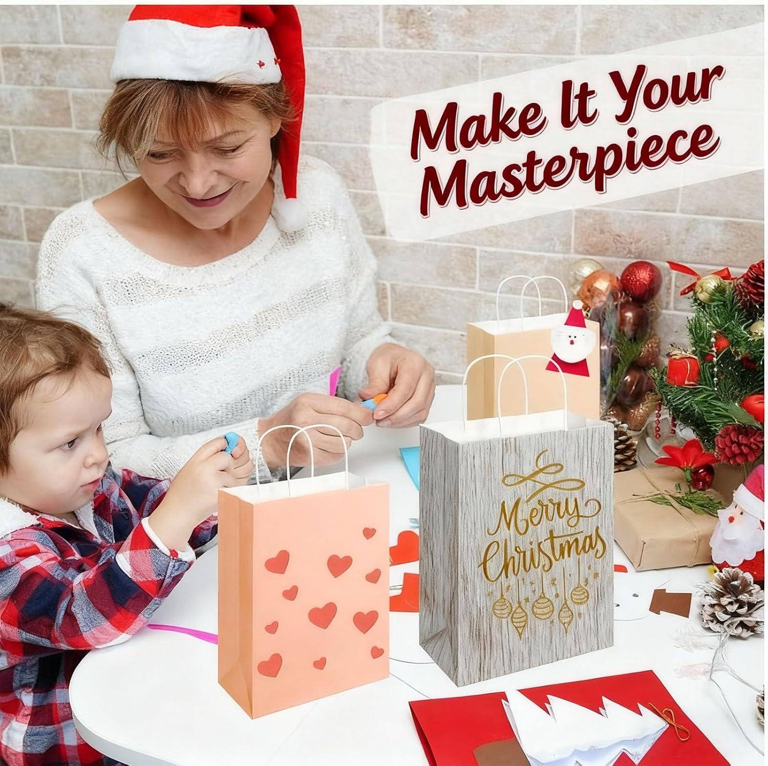 image:imageSUNEE Christmas Gift Bags 24 Pack Christmas Bags for Gifts with Handles 6 Assorted White Paper Gift Bags Bulk with Xmas Tree Santa Claus Snowflake Designs728 315 87 InchesMorandi