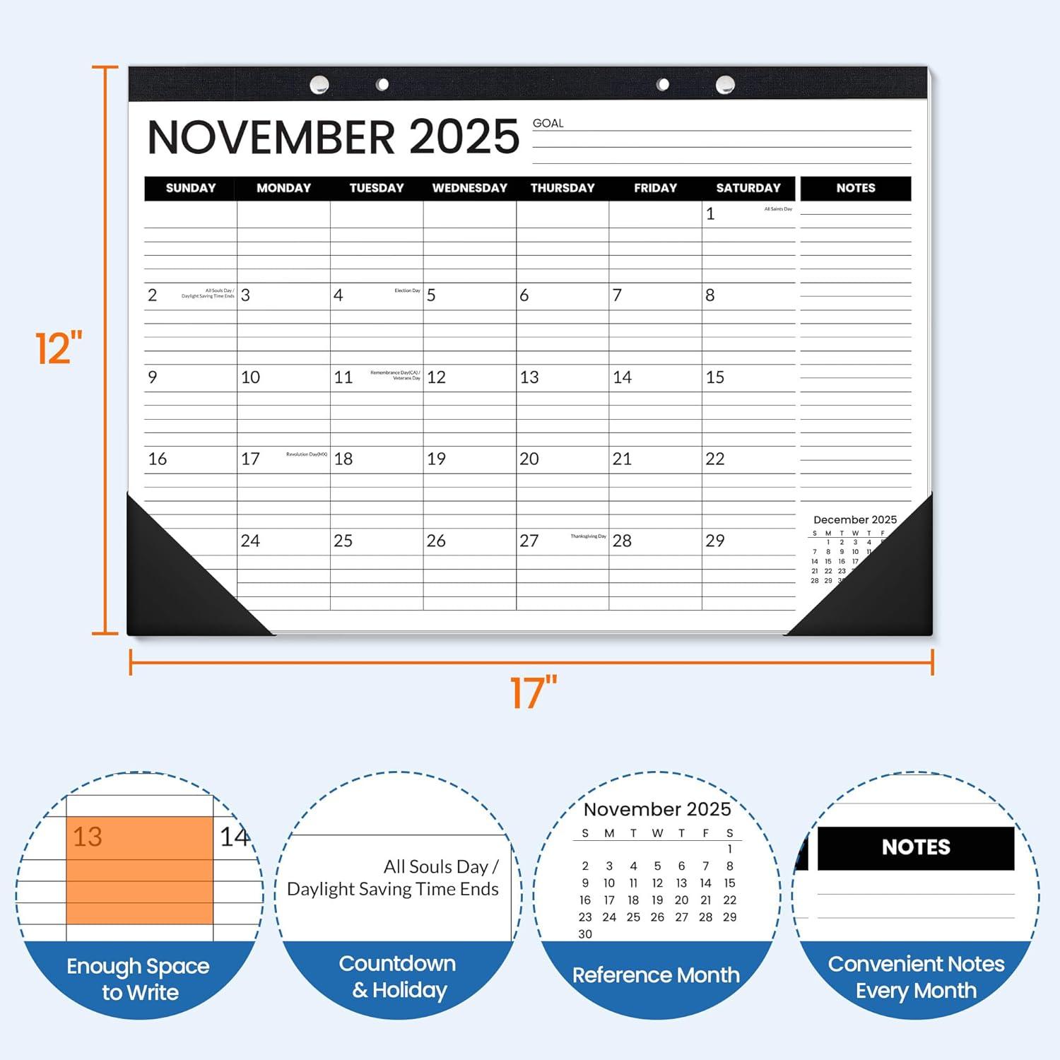 image:imageSUNEE Desk Calendar 17x12 Black amp Dad Joke Desk Calendar