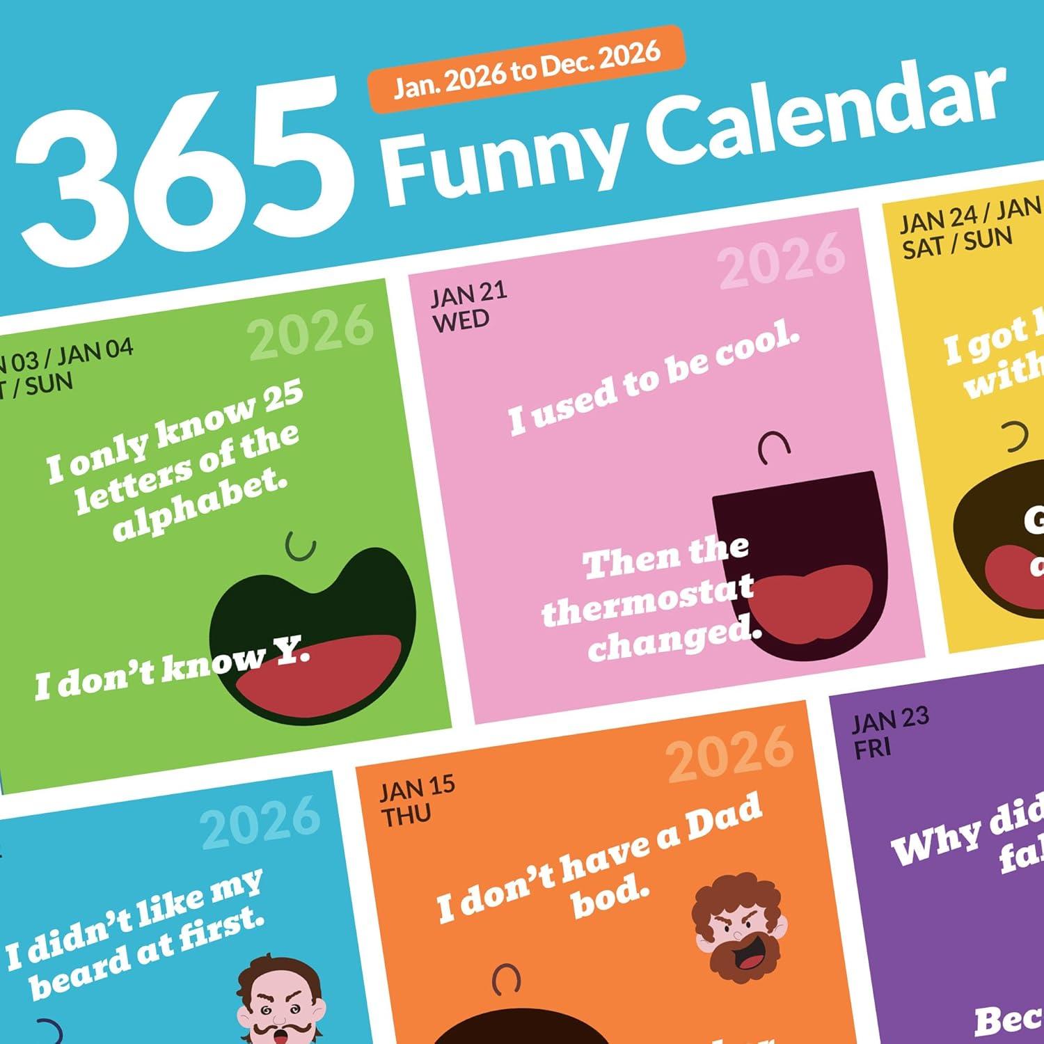 image:imageSUNEE Desk Calendar 20252026 17x12 Seasons Color amp Dad Joke Calendar 2026