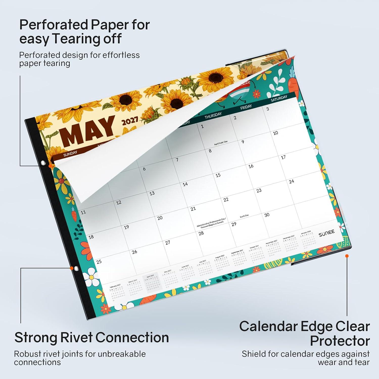 image:imageSUNEE Desk Calendar 2026 Large 22x17 from April 2026 to December 2027 Extra Large Desktop Monthly Calendar Pad 21 Months For Teacher or Office Desk Top SeasonalSeasonal