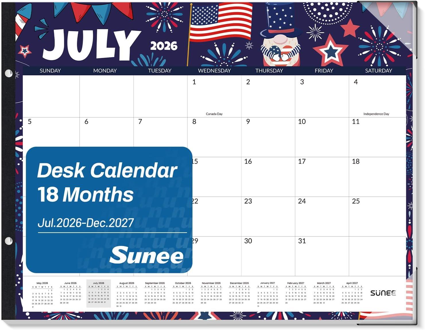 image:imageSUNEE Desk Calendar 2026 Large 22x17 from April 2026 to December 2027 Extra Large Desktop Monthly Calendar Pad 21 Months For Teacher or Office Desk Top SeasonalSeasonal
