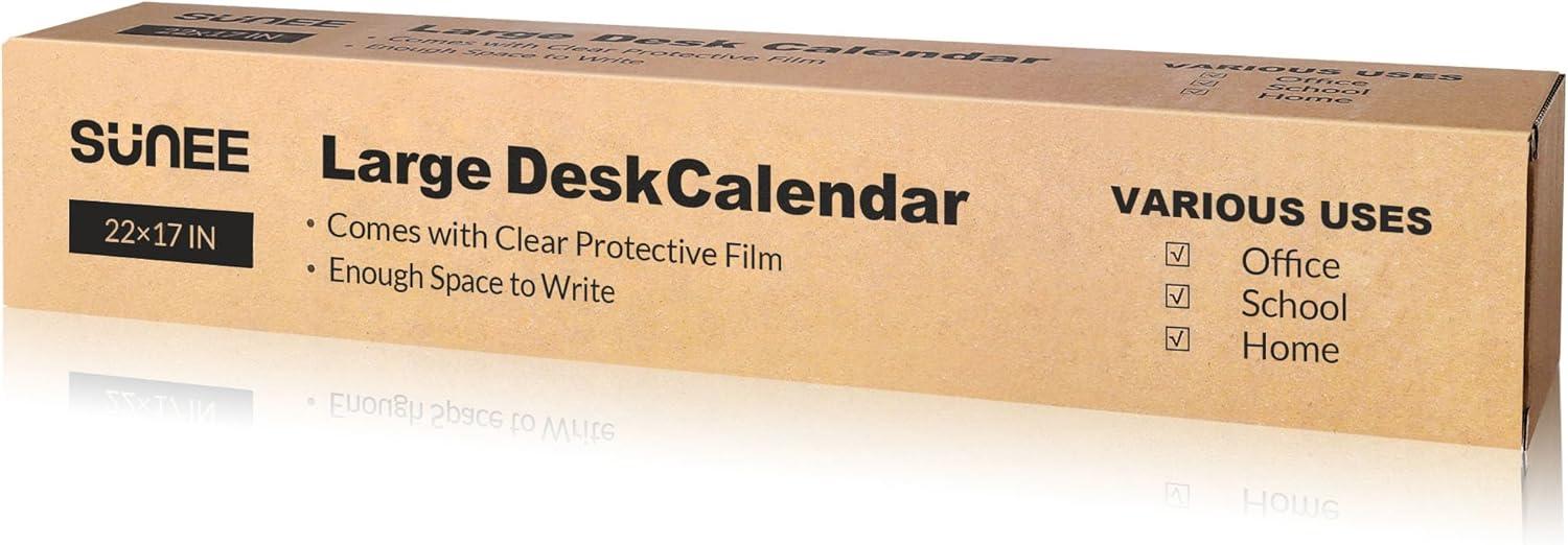 image:imageSUNEE Desk Calendar 2026 Large 22x17 from April 2026 to December 2027 Extra Large Desktop Monthly Calendar Pad 21 Months For Teacher or Office Desk Top SeasonalBlack