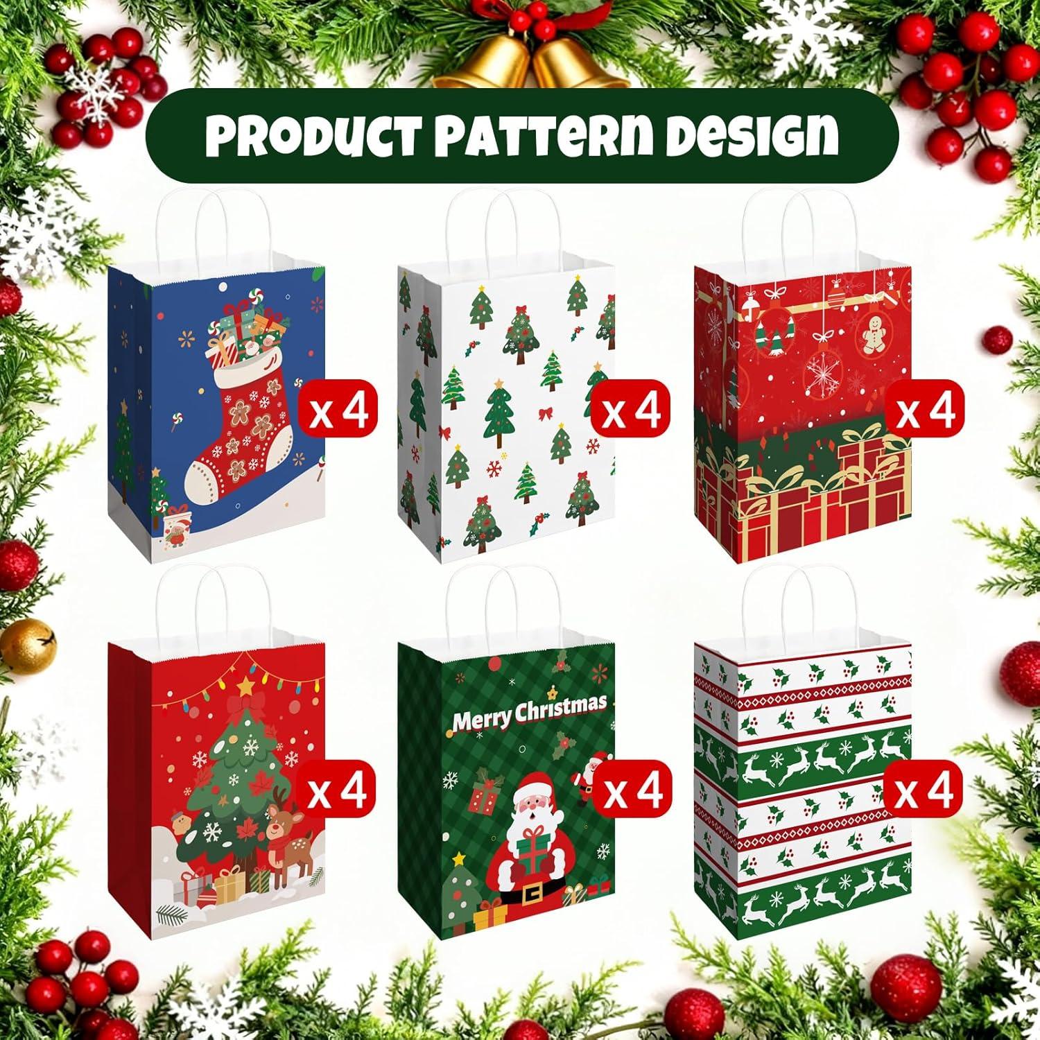 image:imageSUNEE Gift Bags with Handles 8x43x107 100 Pcs Paper Bags Medium Size Bulk for Gift Wrapping Retail Party Favors and Small Business BlackWhite02
