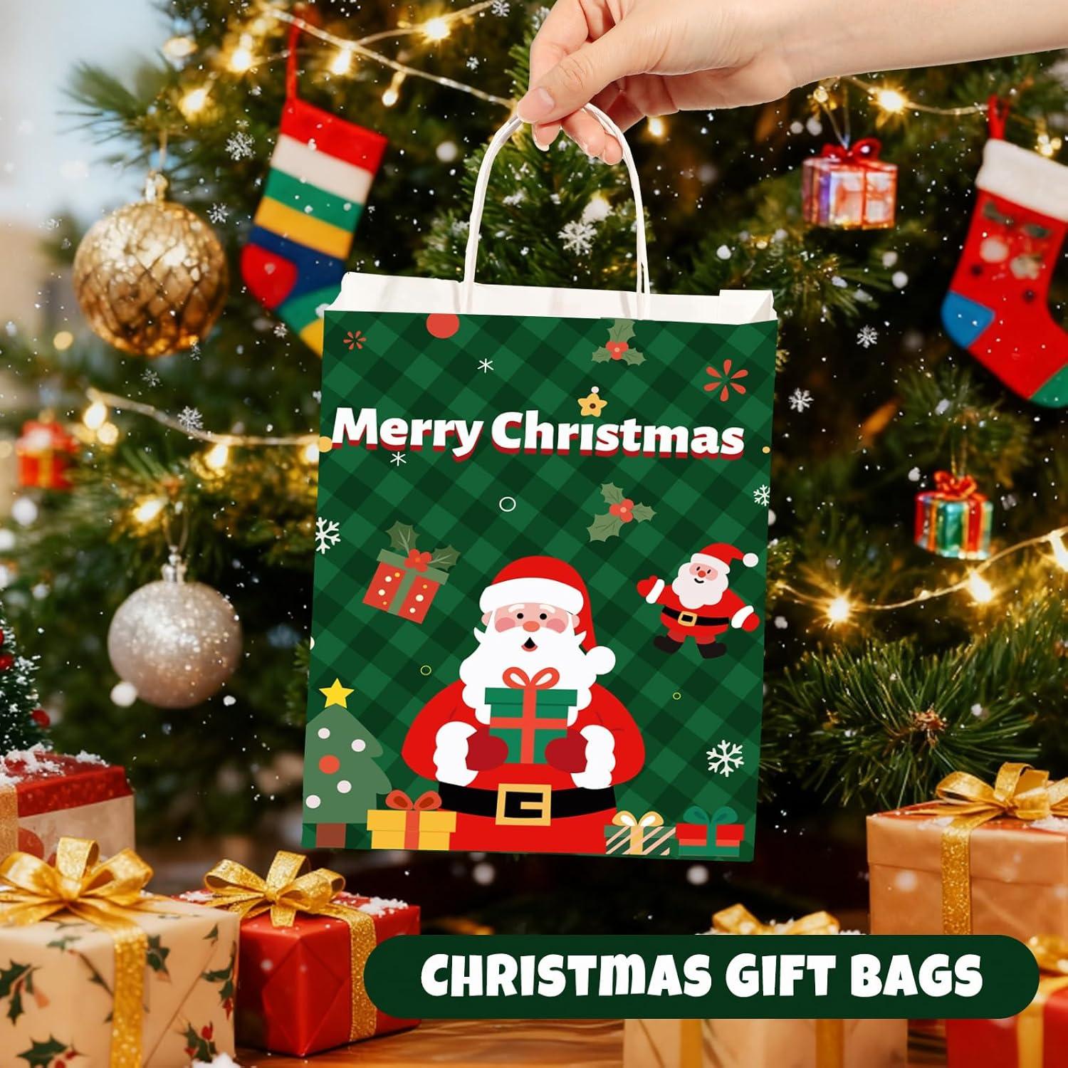 image:imageSUNEE Gift Bags with Handles 8x43x107 100 Pcs Paper Bags Medium Size Bulk for Gift Wrapping Retail Party Favors and Small Business BlackWhite02