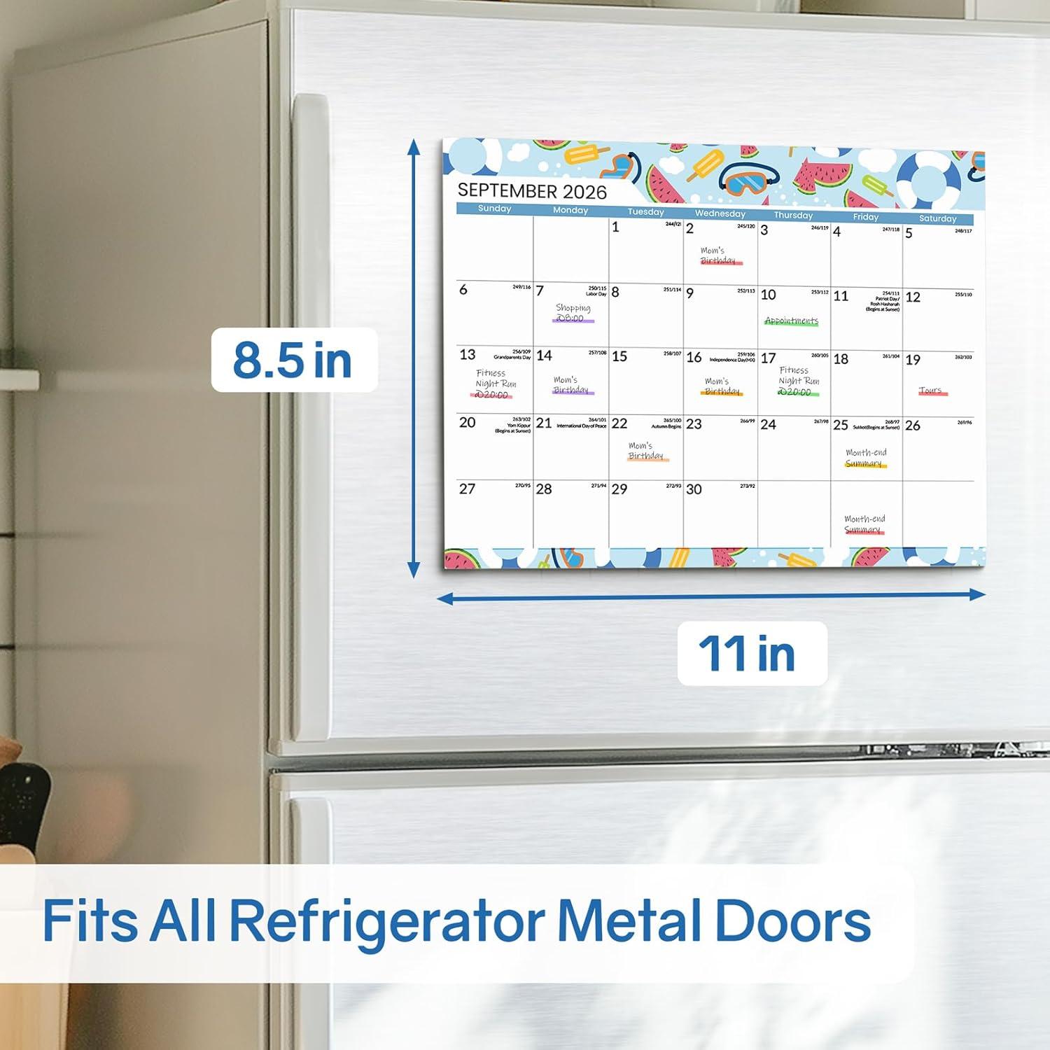 image:imageSUNEE Magnetic Calendar for Refrigerator 20262027 from October 2025 to June 2027 Fridge Calendar Magnet 21 Months for Family 85x11 Monthly Wall Calendar SeasonalSeasonal