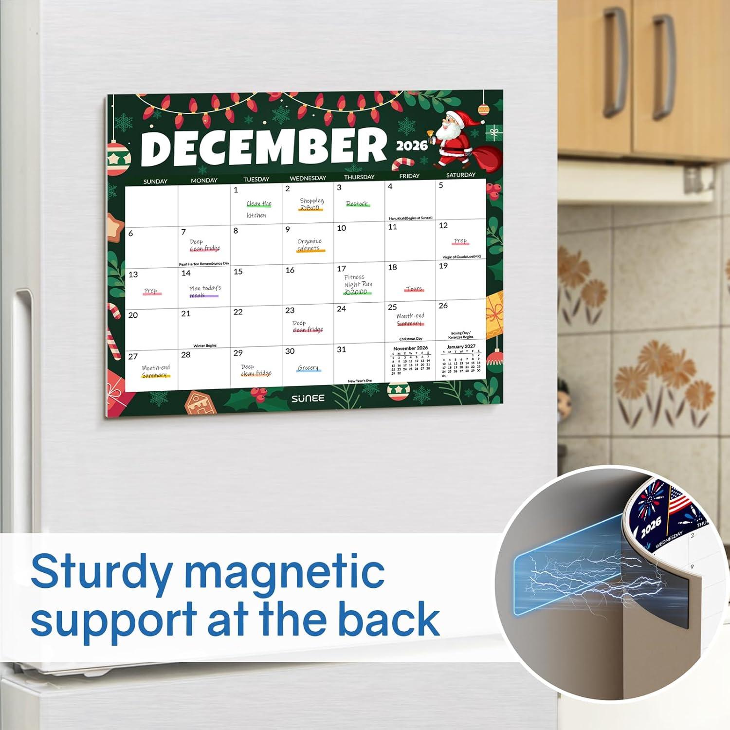 image:imageSUNEE Magnetic Calendar for Refrigerator 20262027 from October 2025 to June 2027 Fridge Calendar Magnet 21 Months for Family 85x11 Monthly Wall Calendar SeasonalSeasonal