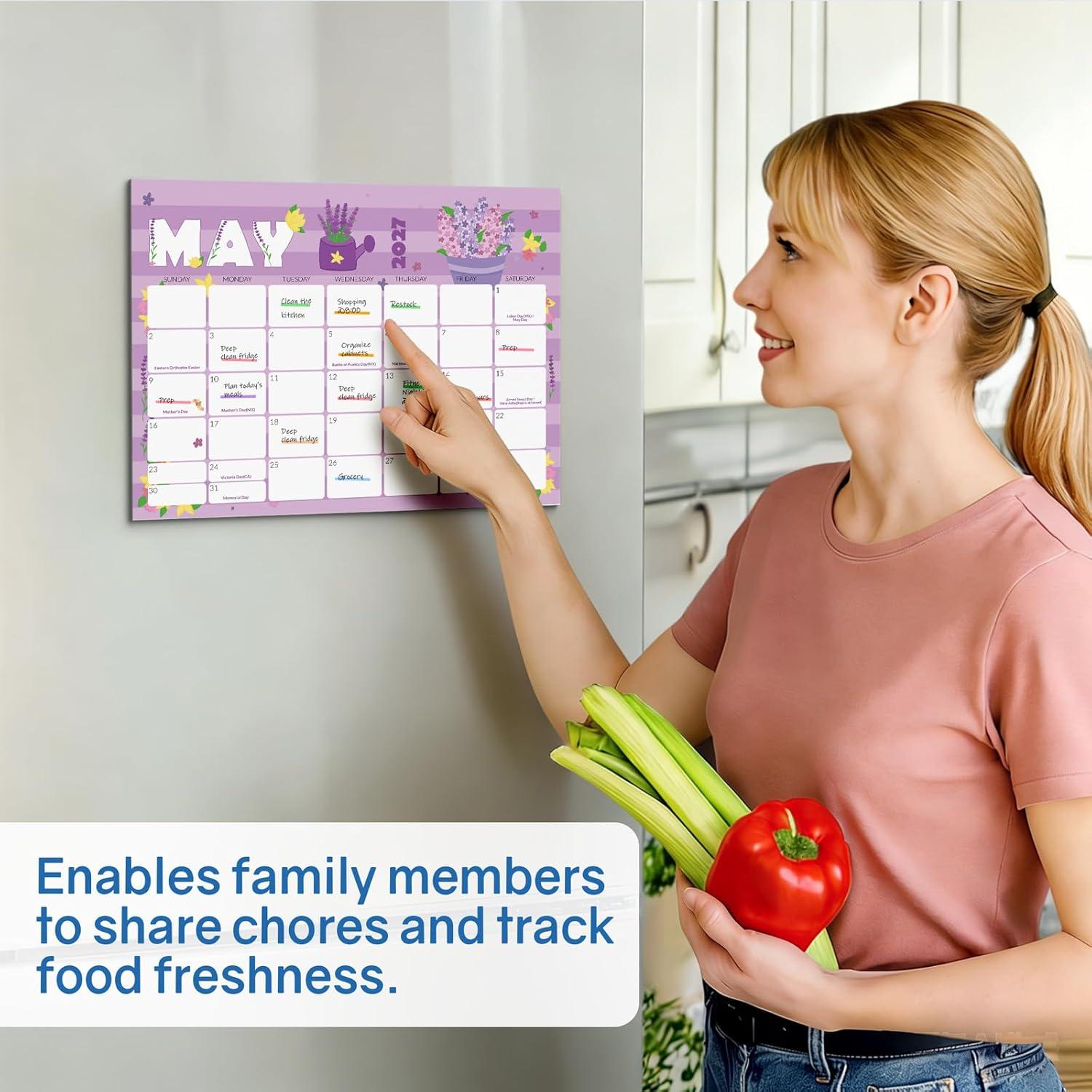 image:imageSUNEE Magnetic Calendar for Refrigerator 20262027 from October 2025 to June 2027 Fridge Calendar Magnet 21 Months for Family 85x11 Monthly Wall Calendar SeasonalCute