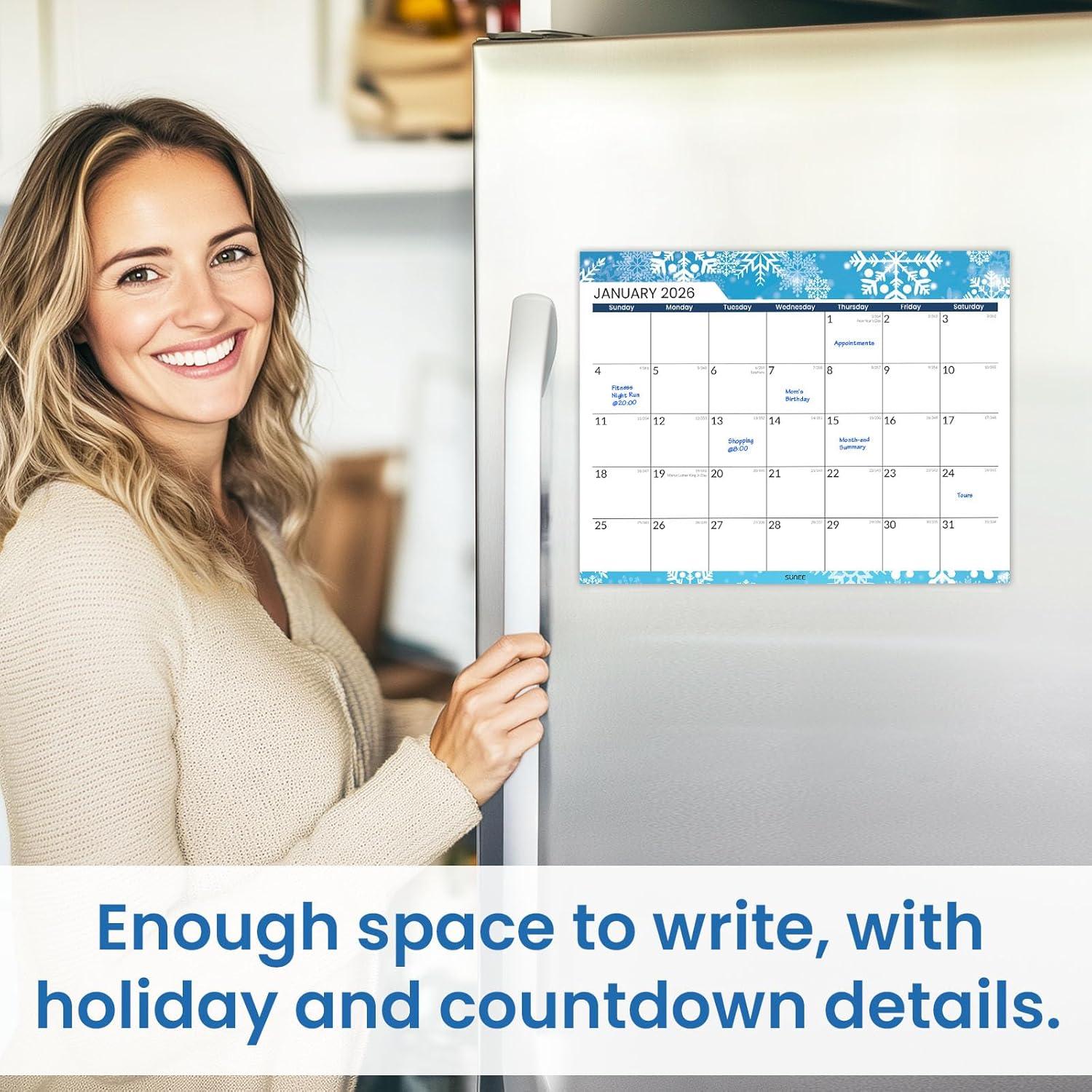 image:imageSUNEE Magnetic Calendar for Refrigerator 20262027 from October 2025 to June 2027 Fridge Calendar Magnet 21 Months for Family 85x11 Monthly Wall Calendar SeasonalSeasonal