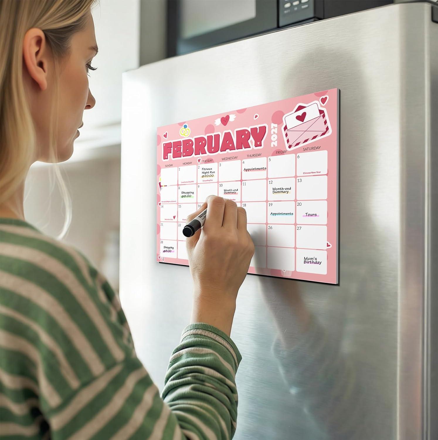 image:imageSUNEE Magnetic Calendar for Refrigerator 20262027 from October 2025 to June 2027 Fridge Calendar Magnet 21 Months for Family 85x11 Monthly Wall Calendar SeasonalCute