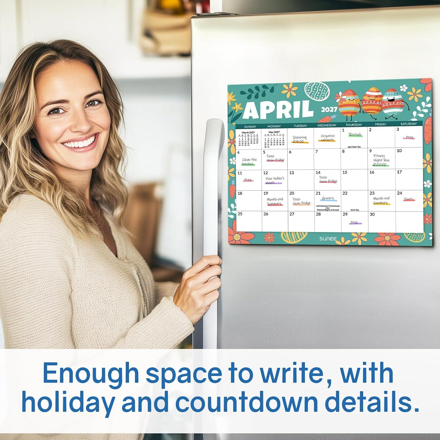 image:imageSUNEE Magnetic Calendar for Refrigerator 20262027 from October 2025 to June 2027 Fridge Calendar Magnet 21 Months for Family 85x11 Monthly Wall Calendar SeasonalSeasonal
