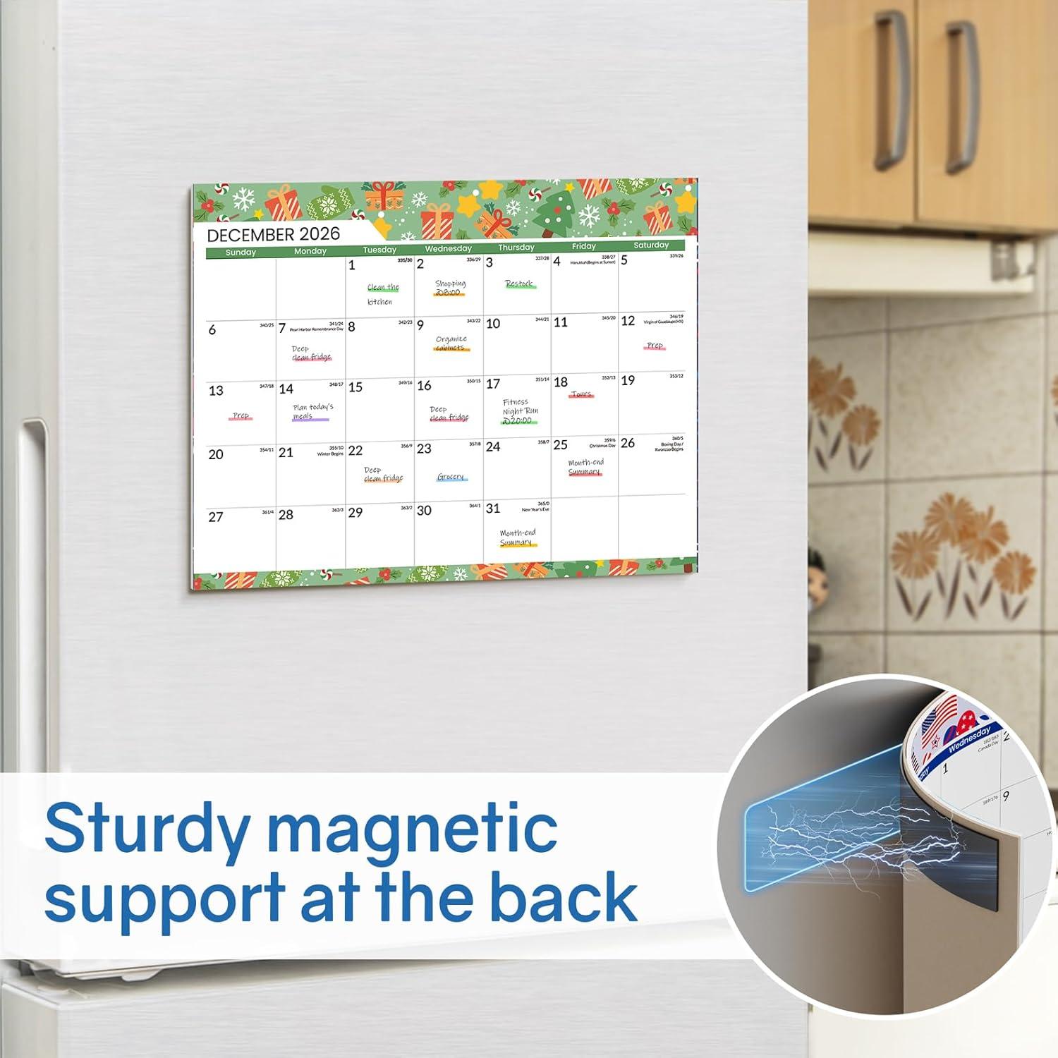 image:imageSUNEE Magnetic Calendar for Refrigerator 20262027 from October 2025 to June 2027 Fridge Calendar Magnet 21 Months for Family 85x11 Monthly Wall Calendar SeasonalSeasonal