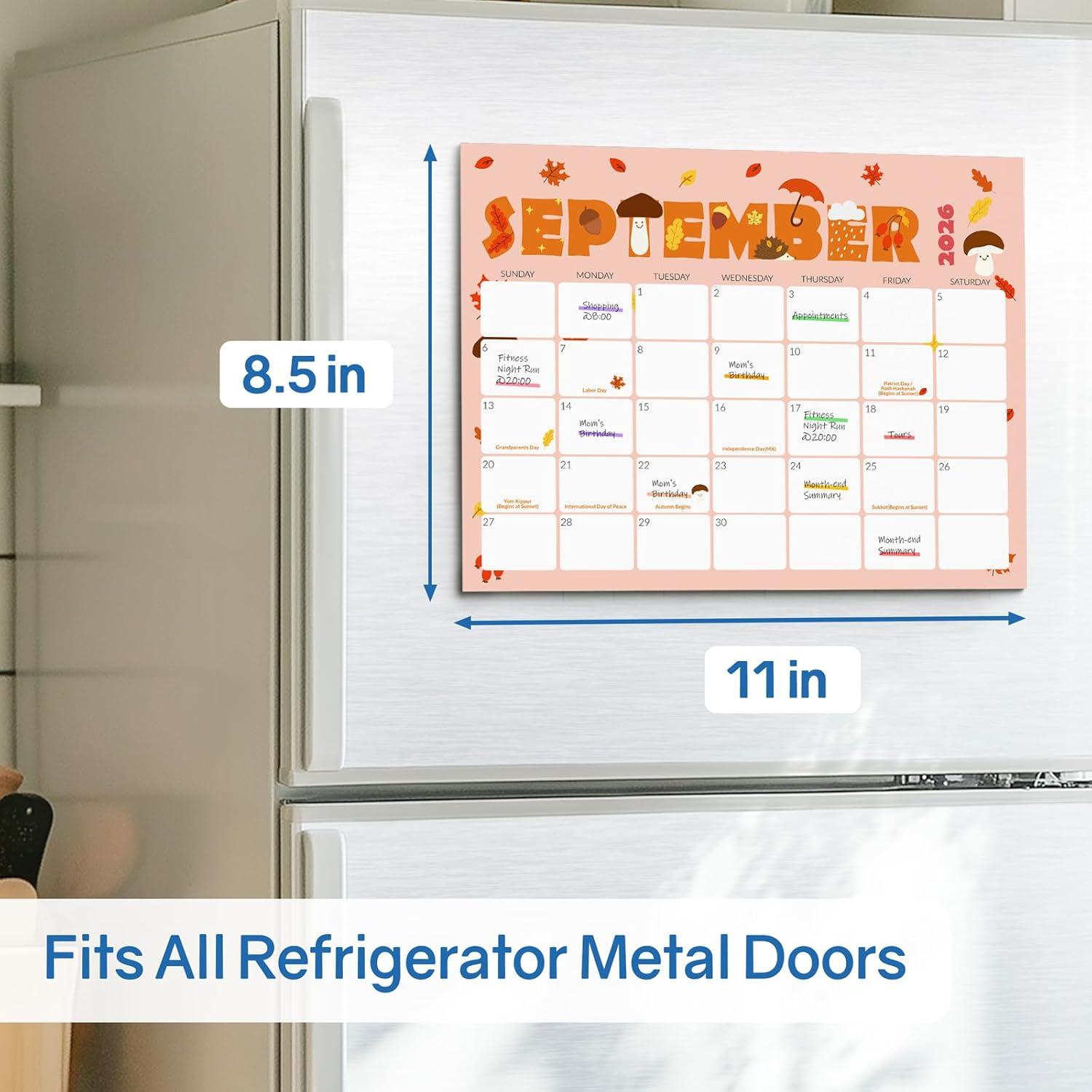 image:imageSUNEE Magnetic Calendar for Refrigerator 20262027 from October 2025 to June 2027 Fridge Calendar Magnet 21 Months for Family 85x11 Monthly Wall Calendar SeasonalCute