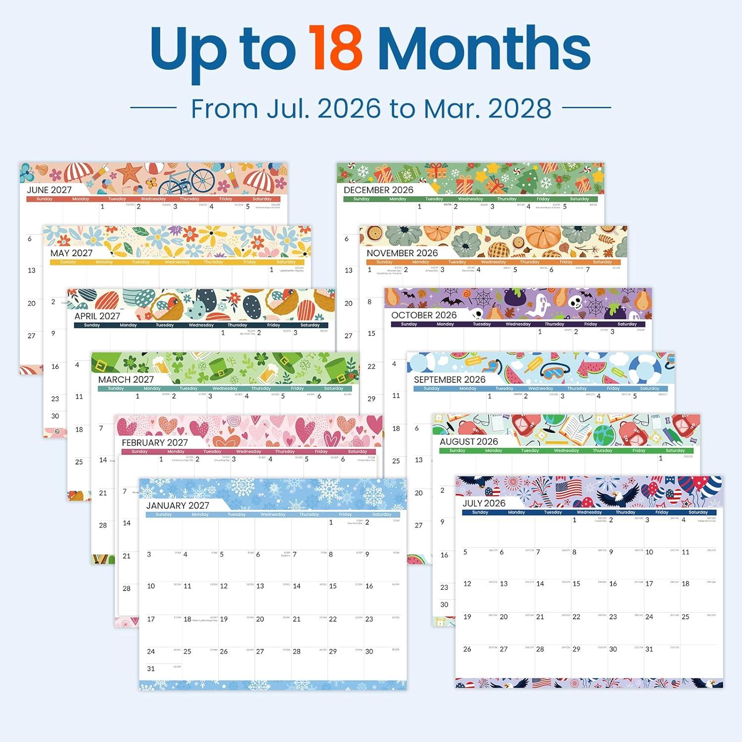 image:imageSUNEE Magnetic Calendar for Refrigerator 20262027 from October 2025 to June 2027 Fridge Calendar Magnet 21 Months for Family 85x11 Monthly Wall Calendar SeasonalSeasonal