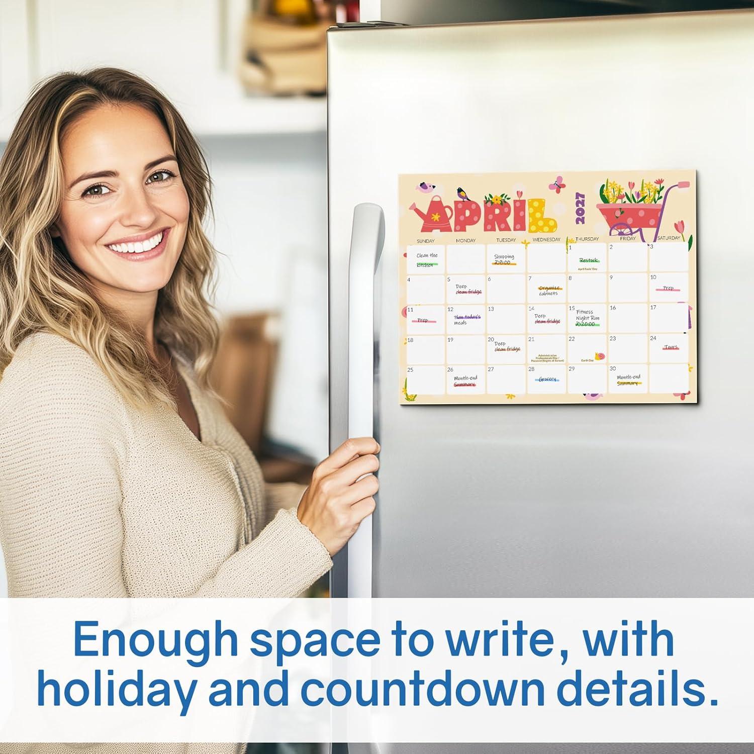 image:imageSUNEE Magnetic Calendar for Refrigerator 20262027 from October 2025 to June 2027 Fridge Calendar Magnet 21 Months for Family 85x11 Monthly Wall Calendar SeasonalCute