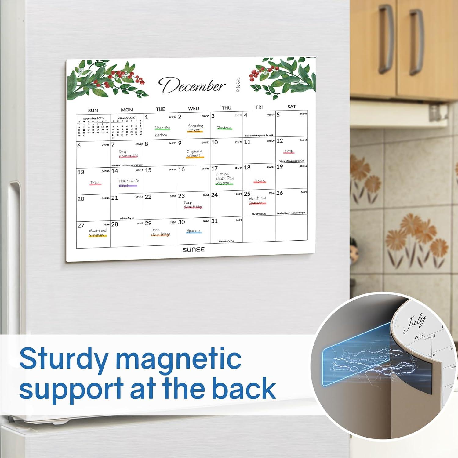 image:imageSUNEE Magnetic Calendar for Refrigerator 20262027 from October 2025 to June 2027 Fridge Calendar Magnet 21 Months for Family 85x11 Monthly Wall Calendar SeasonalGreenery