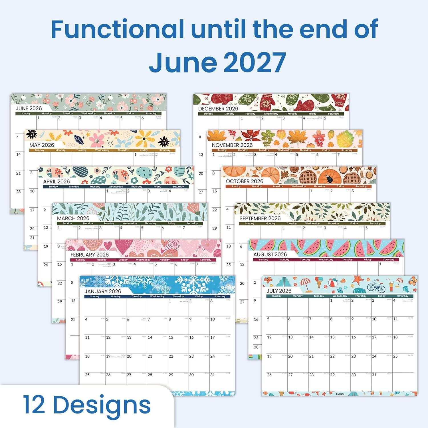 image:imageSUNEE Magnetic Calendar for Refrigerator 20262027 from October 2025 to June 2027 Fridge Calendar Magnet 21 Months for Family 85x11 Monthly Wall Calendar SeasonalSeasonal