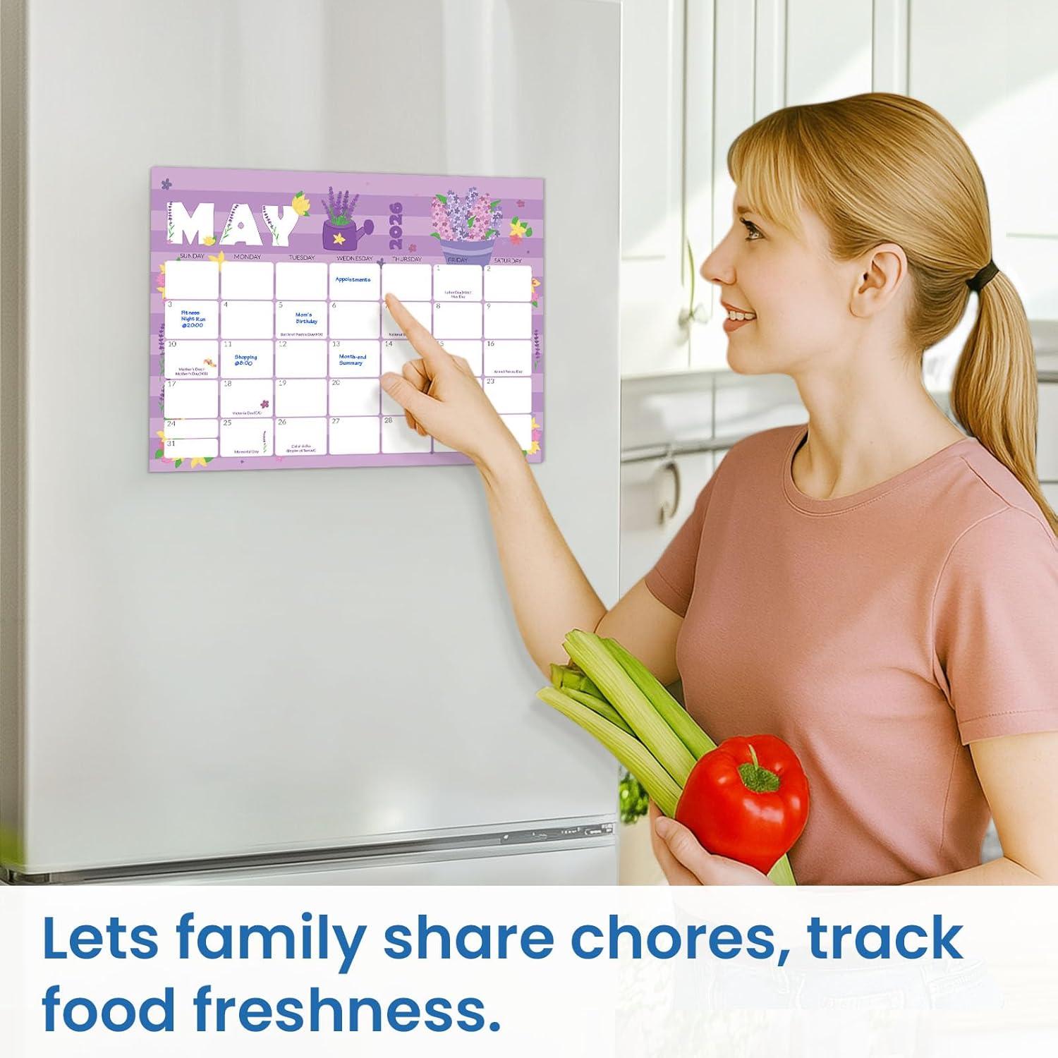 image:imageSUNEE Magnetic Calendar for Refrigerator 20262027 from October 2025 to June 2027 Fridge Calendar Magnet 21 Months for Family 85x11 Monthly Wall Calendar SeasonalCute