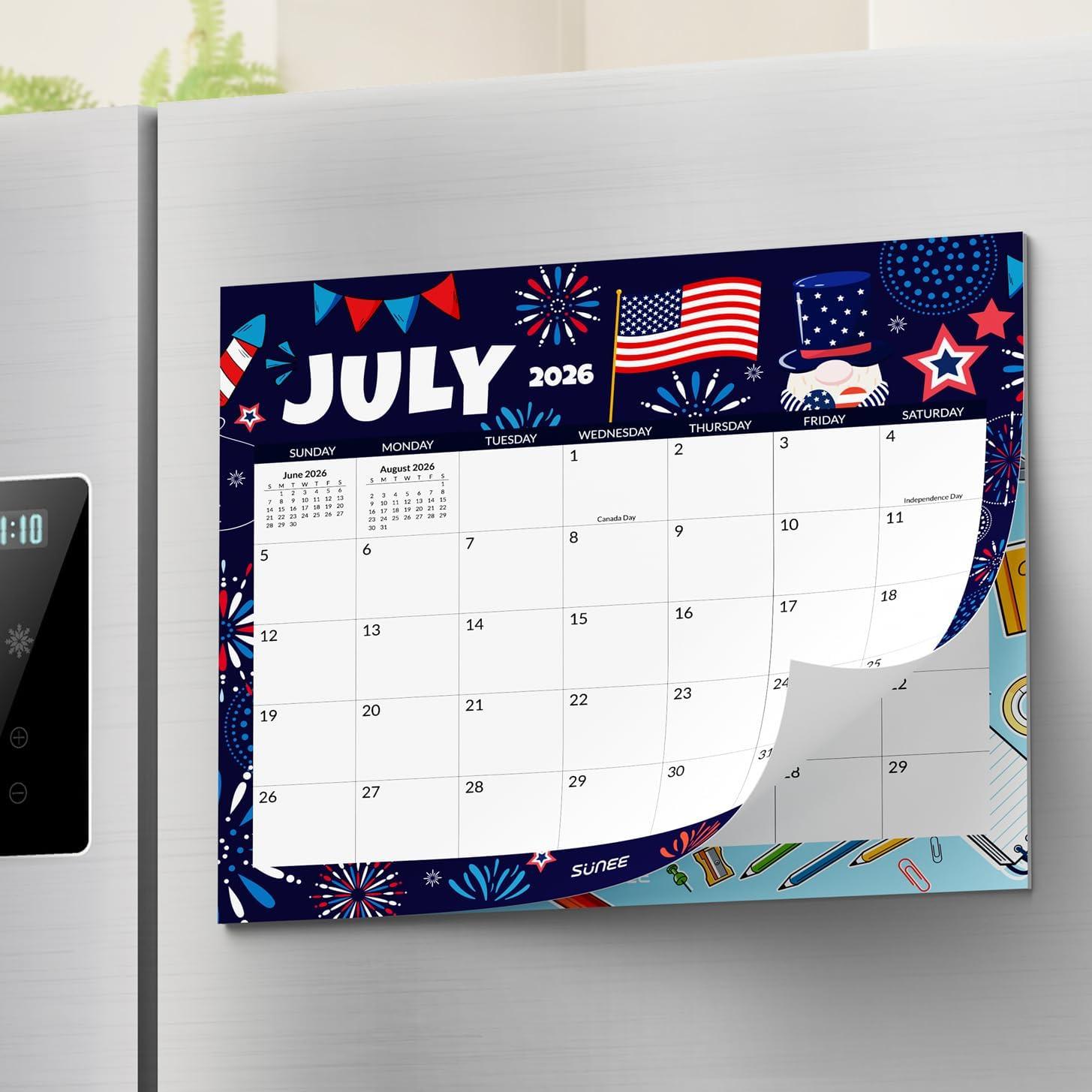 image:imageSUNEE Magnetic Calendar for Refrigerator 20262027 from October 2025 to June 2027 Fridge Calendar Magnet 21 Months for Family 85x11 Monthly Wall Calendar SeasonalSeasonal