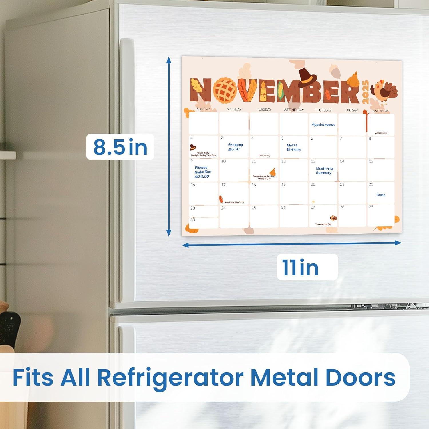 image:imageSUNEE Magnetic Calendar for Refrigerator 20262027 from October 2025 to June 2027 Fridge Calendar Magnet 21 Months for Family 85x11 Monthly Wall Calendar SeasonalCute