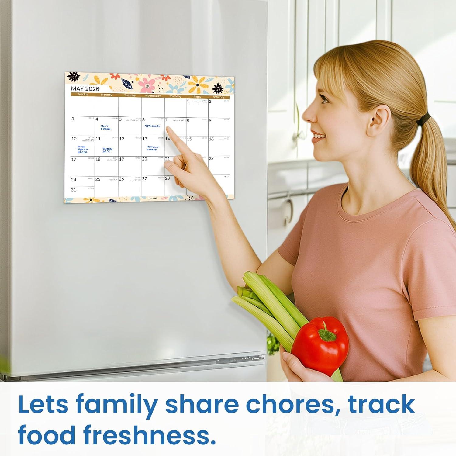 image:imageSUNEE Magnetic Calendar for Refrigerator 20262027 from October 2025 to June 2027 Fridge Calendar Magnet 21 Months for Family 85x11 Monthly Wall Calendar SeasonalSeasonal