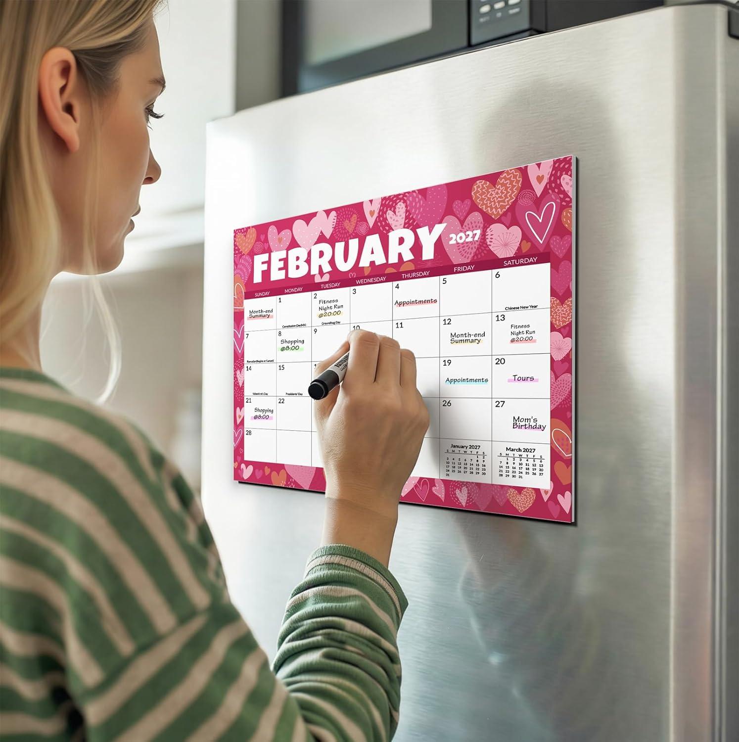 image:imageSUNEE Magnetic Calendar for Refrigerator 20262027 from October 2025 to June 2027 Fridge Calendar Magnet 21 Months for Family 85x11 Monthly Wall Calendar SeasonalSeasonal