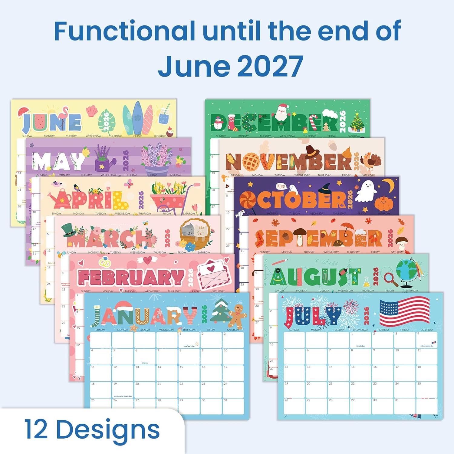 image:imageSUNEE Magnetic Calendar for Refrigerator 20262027 from October 2025 to June 2027 Fridge Calendar Magnet 21 Months for Family 85x11 Monthly Wall Calendar SeasonalCute