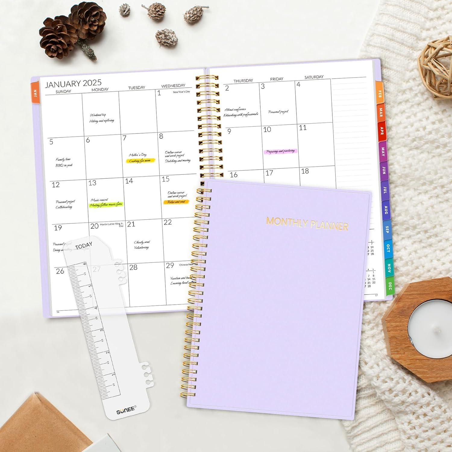 image:imageSUNEE Monthly Planner 20262027 18 Months Calendar Planner from Jul 2026 to Dec 2027 7x10 Yearly Planner with Tabs Spiral Binding Organizer for School Office Home PinkPurple