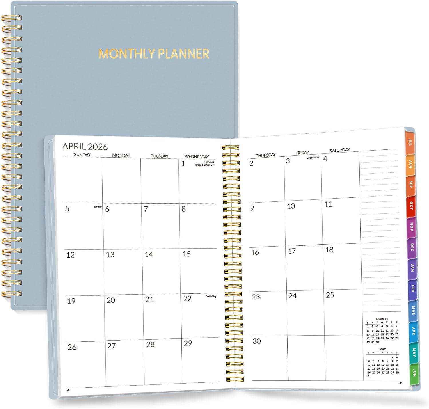 image:imageSUNEE Monthly Planner 20262027 18 Months Calendar Planner from Jul 2026 to Dec 2027 7x10 Yearly Planner with Tabs Spiral Binding Organizer for School Office Home PinkGray Blue