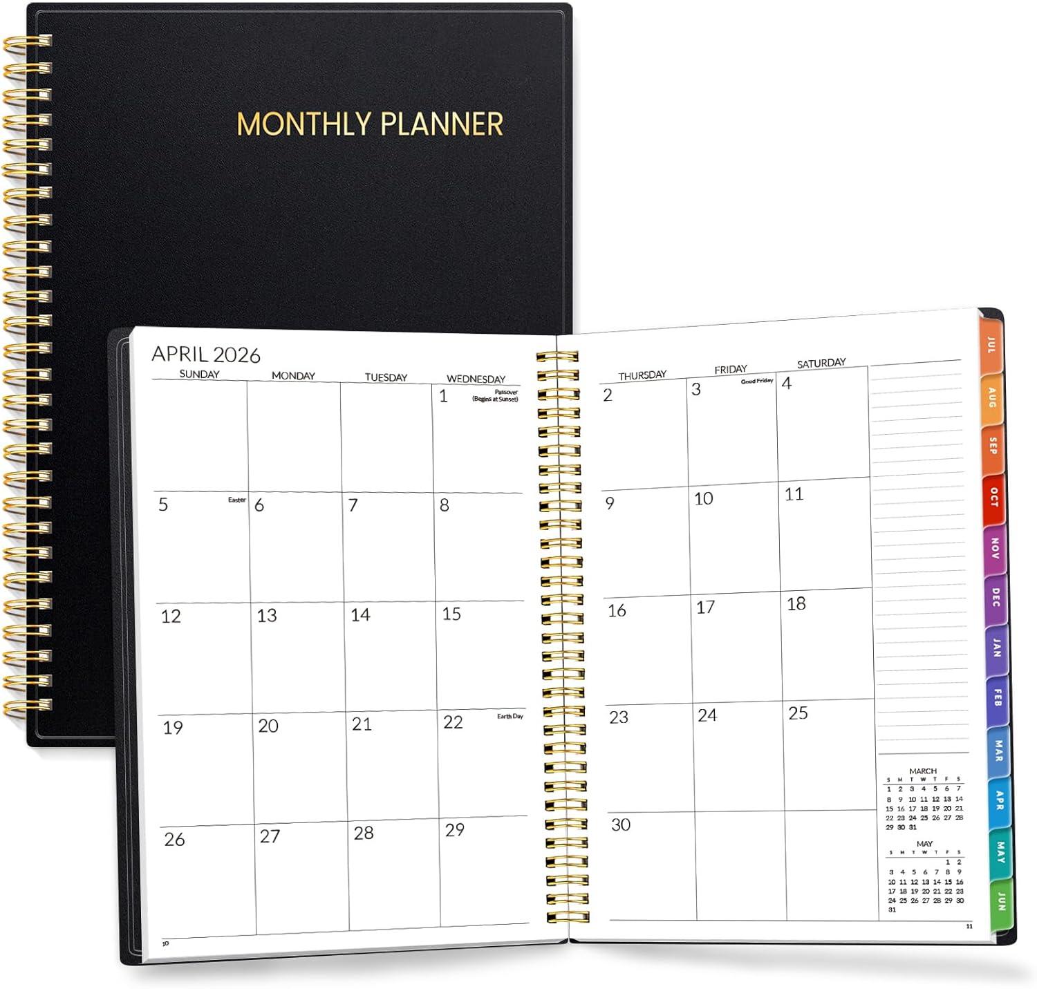 image:imageSUNEE Monthly Planner 20262027 18 Months Calendar Planner from Jul 2026 to Dec 2027 7x10 Yearly Planner with Tabs Spiral Binding Organizer for School Office Home PinkBlack