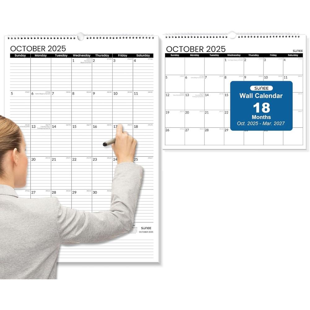 image:image2026 Wall Calendar Large 2275x155 Black amp 145x115 Black