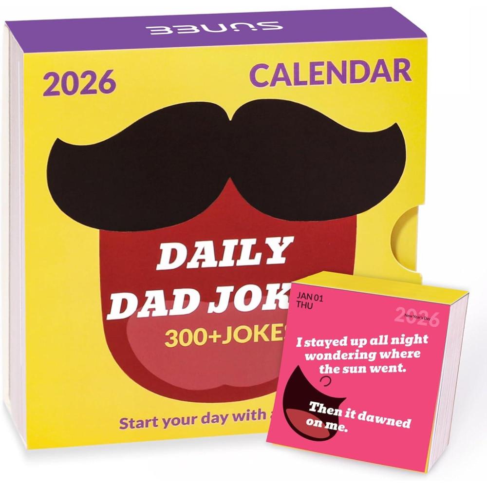 image:imageDad Joke Calendar 2026 TearOff Desk Calendar for Dad Joke Lovers 365 Daily Dad Jokes Calendar Great Christmas Gift Funny Dad Jokes Desk Calendar Stocking Stuffer Gift For Men amp Women