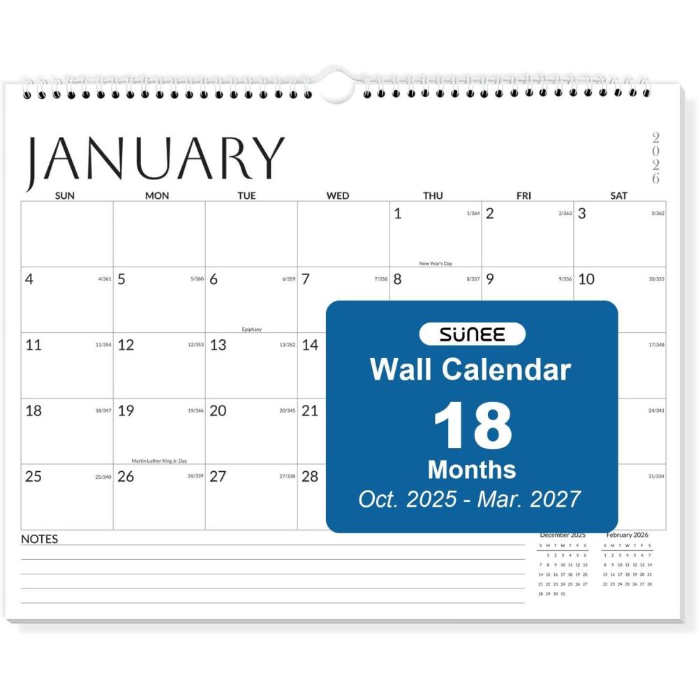 image:imageSUNEE 2026 Wall Calendar Extra Large 17x27 21 Month Calendar Ends June 2027 Vertical Large Monthly Calendar 20262027 for Wall Seasons ColorWhite