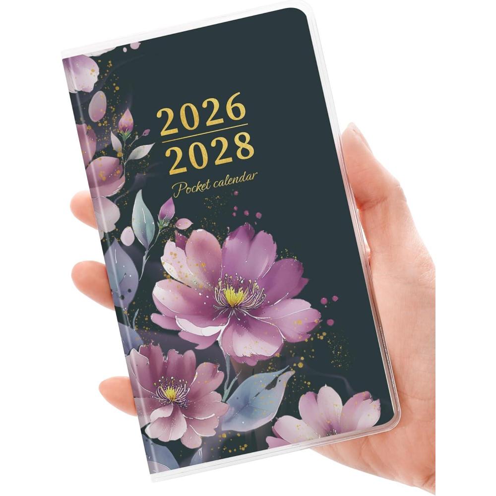 image:imageSUNEE 20262027 Monthly Planner 7 x 10 Large Calendar Book Big Size Desk Organizer for Business School Notes 100 GSM Paper Colorful FloralPurple Flower
