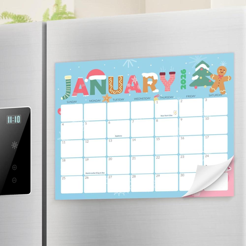 image:imageSUNEE Magnetic Calendar for Refrigerator 20262027 from October 2025 to June 2027 Fridge Calendar Magnet 21 Months for Family 85x11 Monthly Wall Calendar SeasonalCute