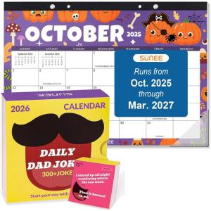 image:imageSUNEE Desk Calendar 20252026 17x12 Seasons Color amp Dad Joke Calendar 2026