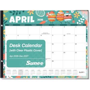 image:imageSUNEE Desk Calendar 2026 Large 22x17 from April 2026 to December 2027 Extra Large Desktop Monthly Calendar Pad 21 Months For Teacher or Office Desk Top SeasonalSeasonal