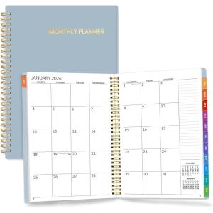 image:imageSUNEE Monthly Planner 20262027  18 Months Calendar Planner from Jul 2026 to Dec 2027 7x10 Yearly Planner with Tabs Spiral Binding Organizer for School Office Home PinkGray Blue