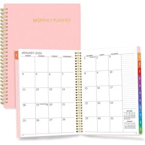 image:imageSUNEE Monthly Planner 20262027  18 Months Calendar Planner from Jul 2026 to Dec 2027 7x10 Yearly Planner with Tabs Spiral Binding Organizer for School Office Home PinkPink