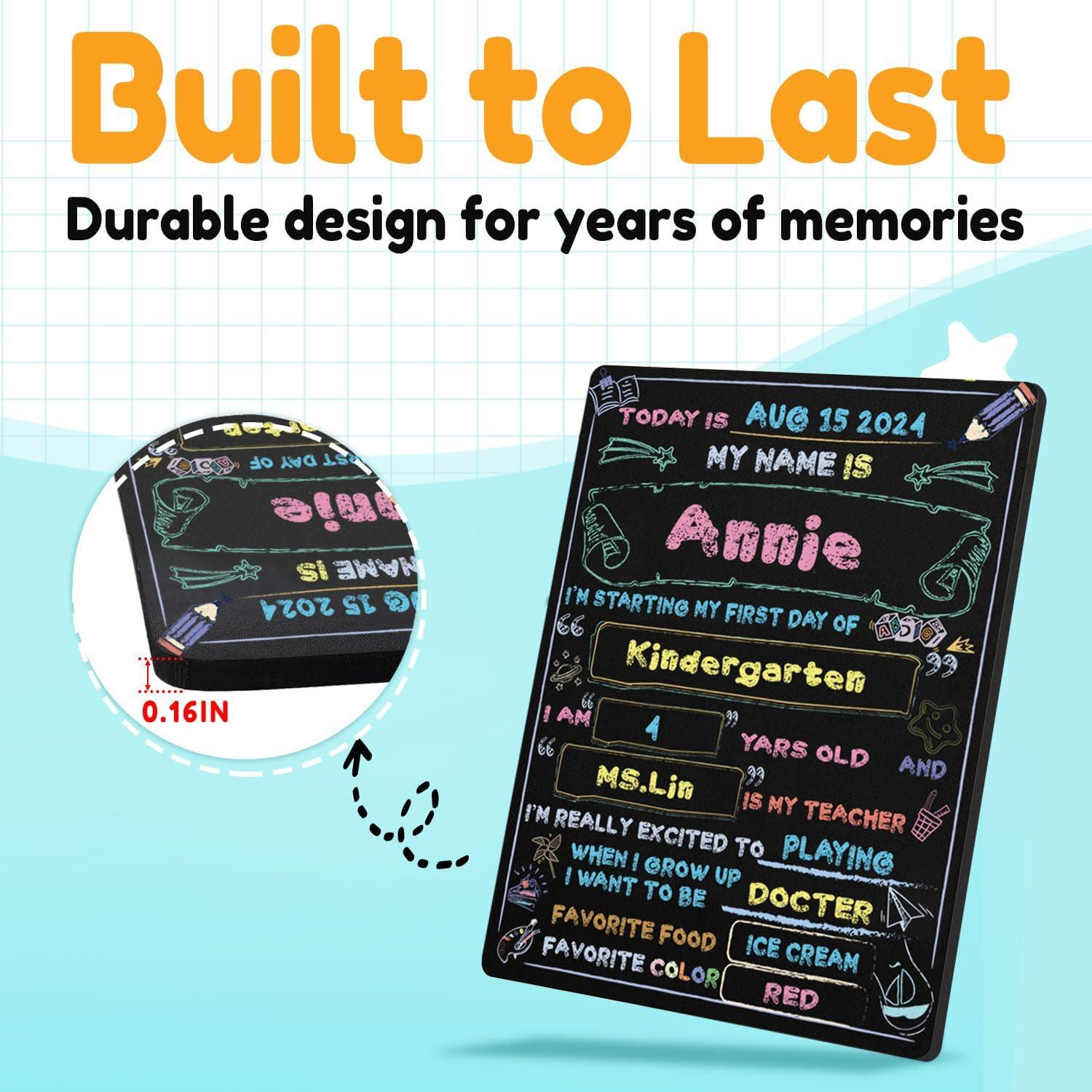 image:imageFirst Day of School Sign First Day of School Board 11x14 Inch Double Sided Back to Classroom for Boys amp Girls Kindergarten Preschool 1st Grade Supplies First and Last Day of Chalkboard