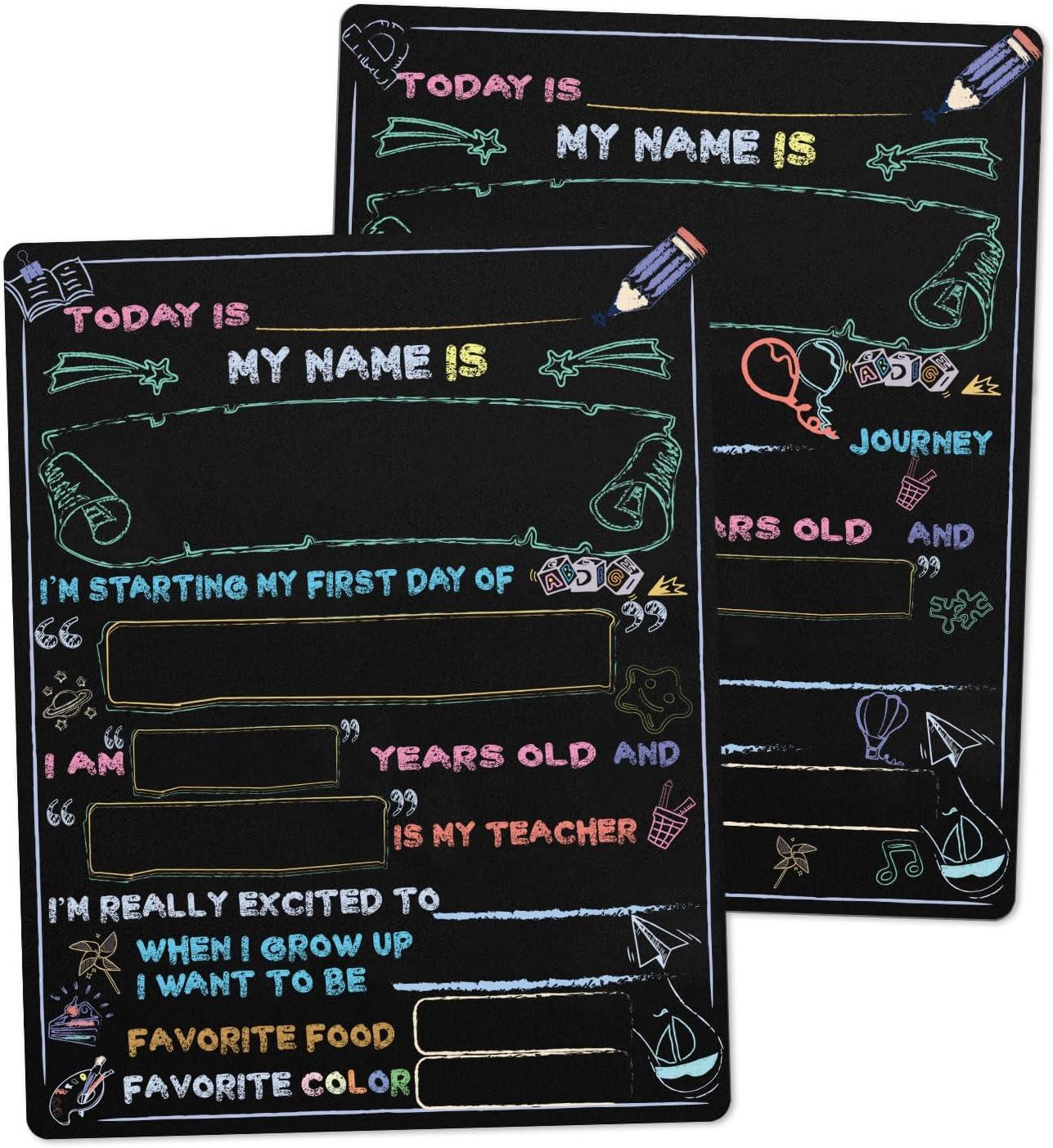 image:imageFirst Day of School Sign First Day of School Board 11x14 Inch Double Sided Back to Classroom for Boys amp Girls Kindergarten Preschool 1st Grade Supplies First and Last Day of Chalkboard