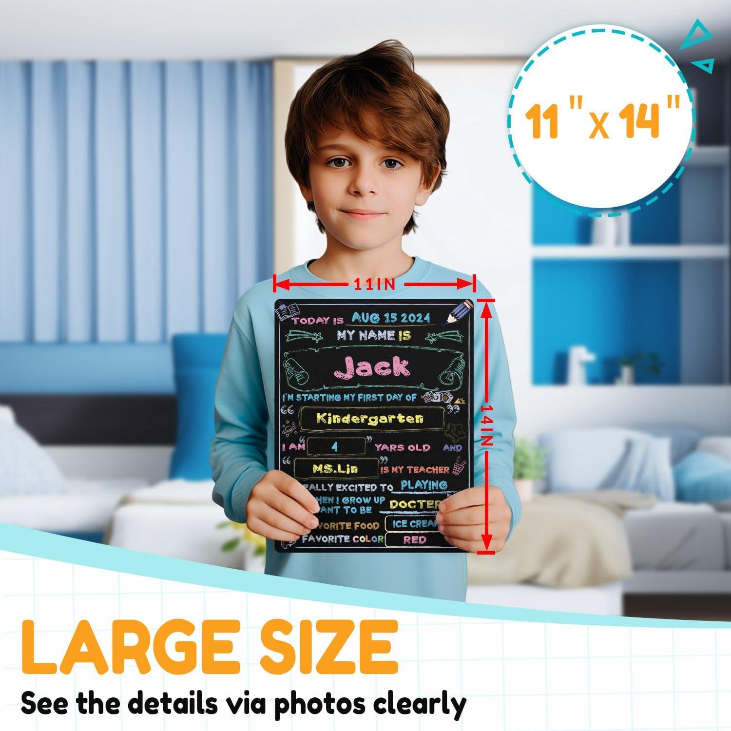 image:imageFirst Day of School Sign First Day of School Board 11x14 Inch Double Sided Back to Classroom for Boys amp Girls Kindergarten Preschool 1st Grade Supplies First and Last Day of Chalkboard
