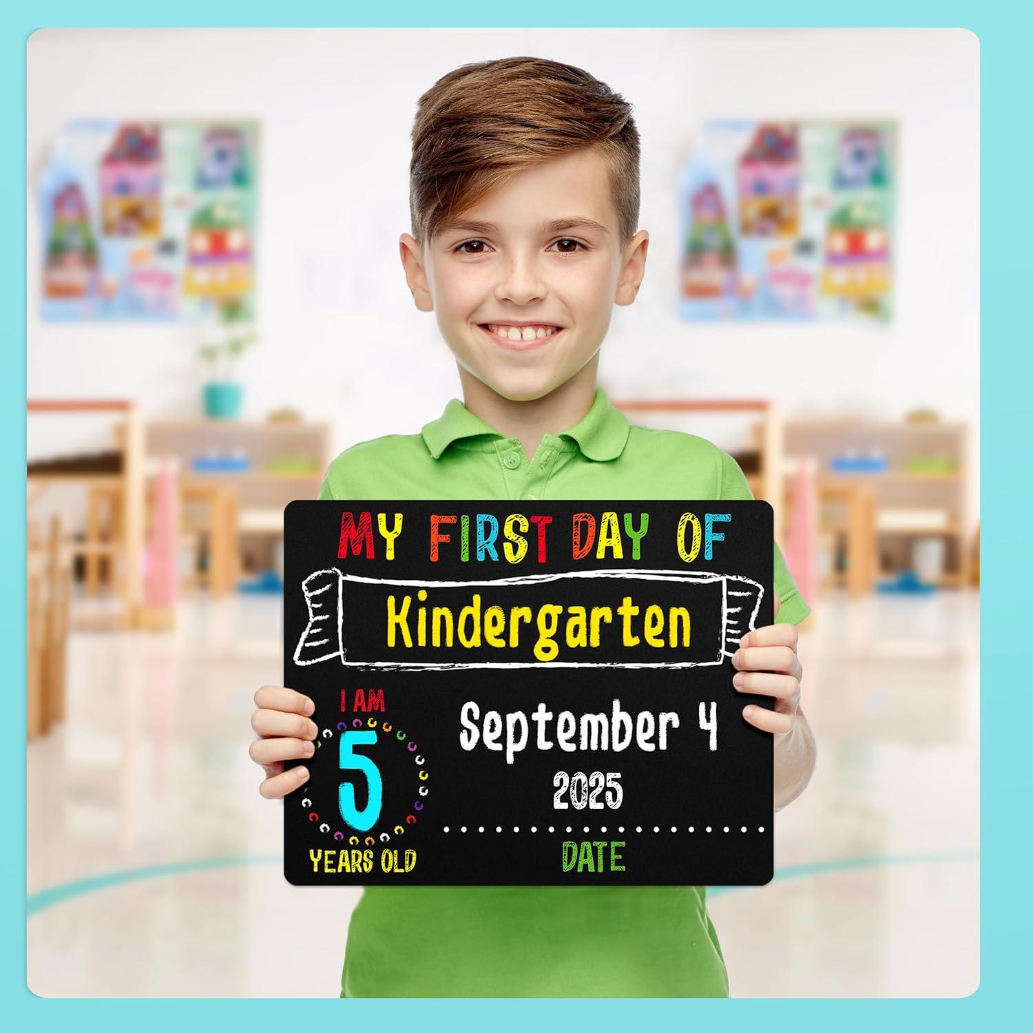 image:imageFirst amp Last Day of School Chalkboard Sign 85x11 inches DoubleSided My Small Back to School Board for Kids Preschool Kindergarten 1st Grade Supplies