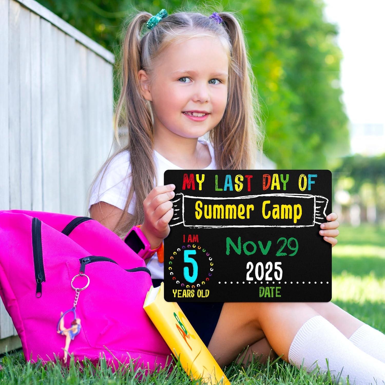 image:imageFirst amp Last Day of School Chalkboard Sign 85x11 inches DoubleSided My Small Back to School Board for Kids Preschool Kindergarten 1st Grade Supplies