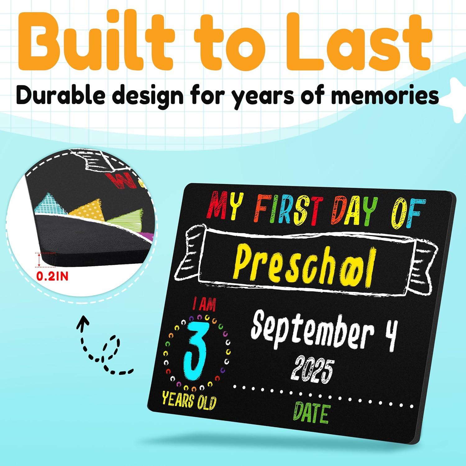 image:imageFirst amp Last Day of School Chalkboard Sign 85x11 inches DoubleSided My Small Back to School Board for Kids Preschool Kindergarten 1st Grade Supplies