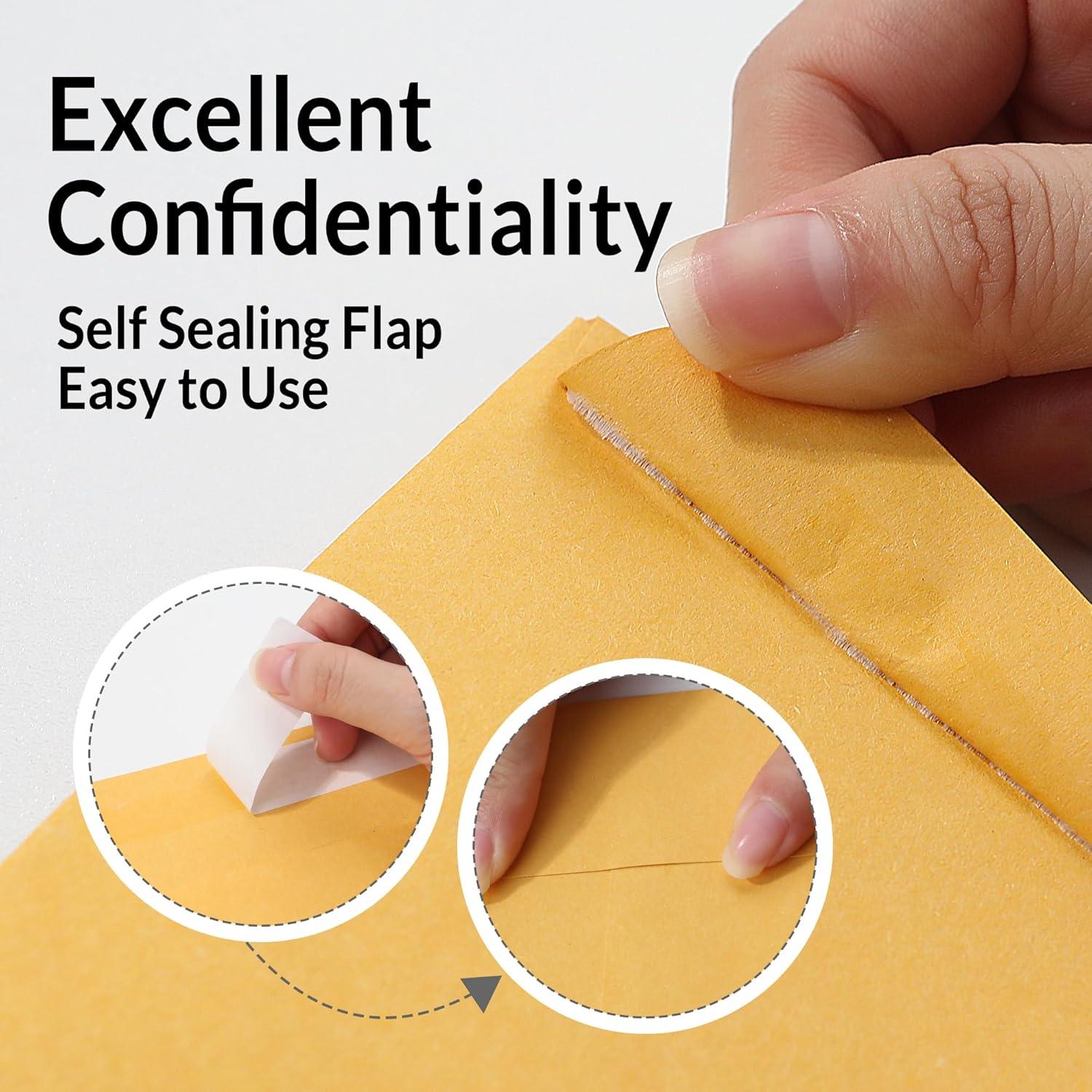 image:imageSUNEE 9 x12 Manilla Envelopes 28lb Brown Kraft Ultra Strong QuickSeal Security Catalog Mailing Envelopes for Flat Letter Size Documents or Photos 100 Count6x9
