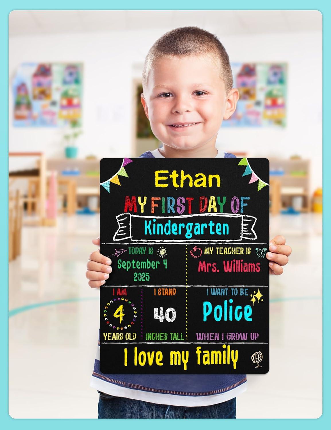 image:imageSUNEE First amp Last Day of School Chalkboard Sign 11x14 inches DoubleSided My Large Back to School Board for Kids Preschool Kindergarten 1st Grade Supplies11W x 14H