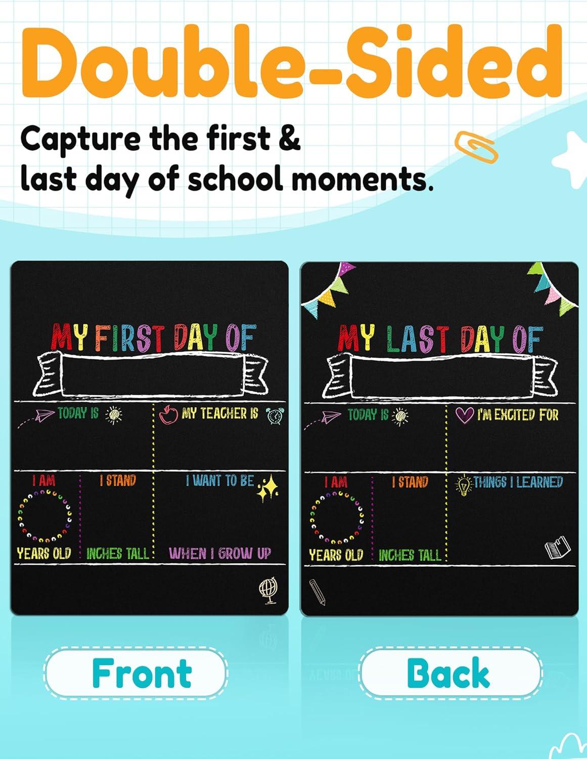 image:imageSUNEE First amp Last Day of School Chalkboard Sign 11x14 inches DoubleSided My Large Back to School Board for Kids Preschool Kindergarten 1st Grade Supplies11W x 14H